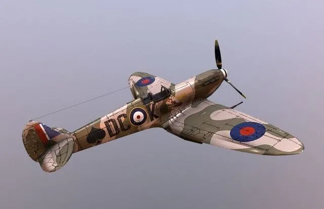 PBR Game 3D Models - Airplane fighter plane spitfire