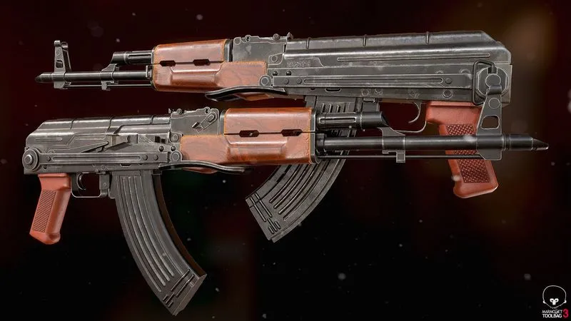 PBR Game 3D Models - AKMS Rilfe