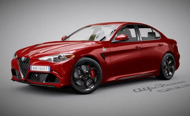 PBR Game 3D Models - Alfa Romeo Giulia Quadrifoglio