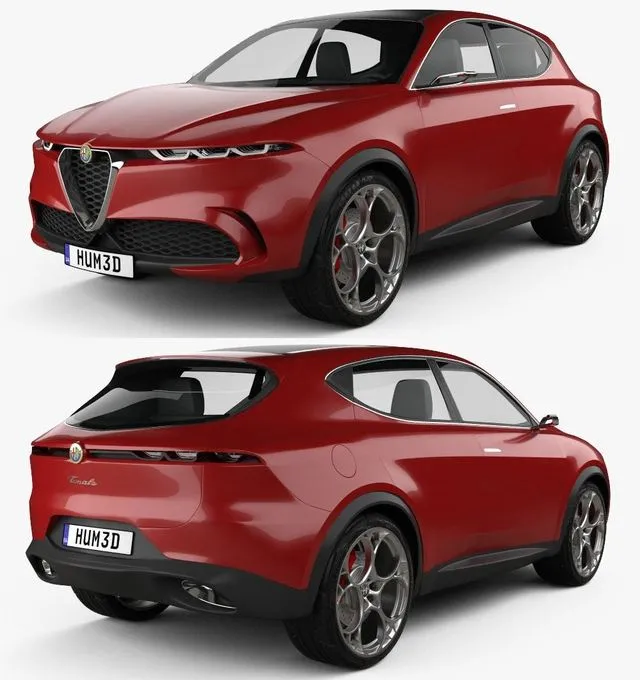 PBR Game 3D Models - Alfa Romeo Tonale 2019