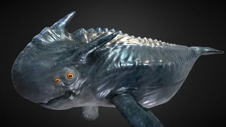 PBR Game 3D Models - Alien Fantasy Ocean Creature   Tri Whale