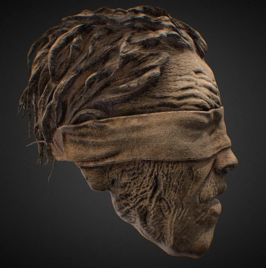 PBR Game 3D Models - Ancient Mask Of The Blinded Guardian