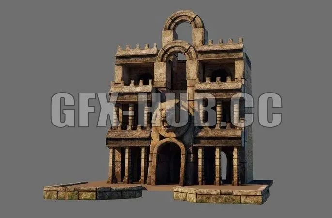 PBR Game 3D Models - Ancient Temple Entrance