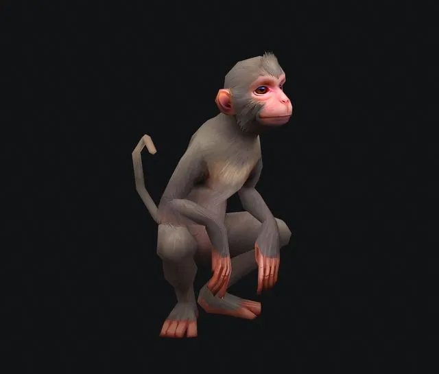 PBR Game 3D Models - Aniamted monkey