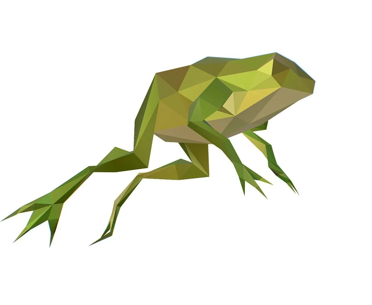 PBR Game 3D Models - Animated Green Frog Lowpoly Art Style