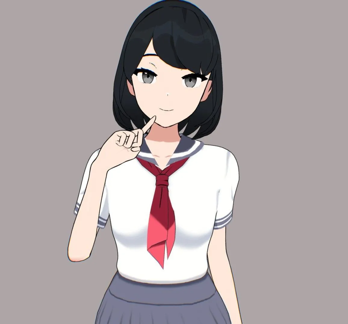 PBR Game 3D Models - Anime Girl Student 4