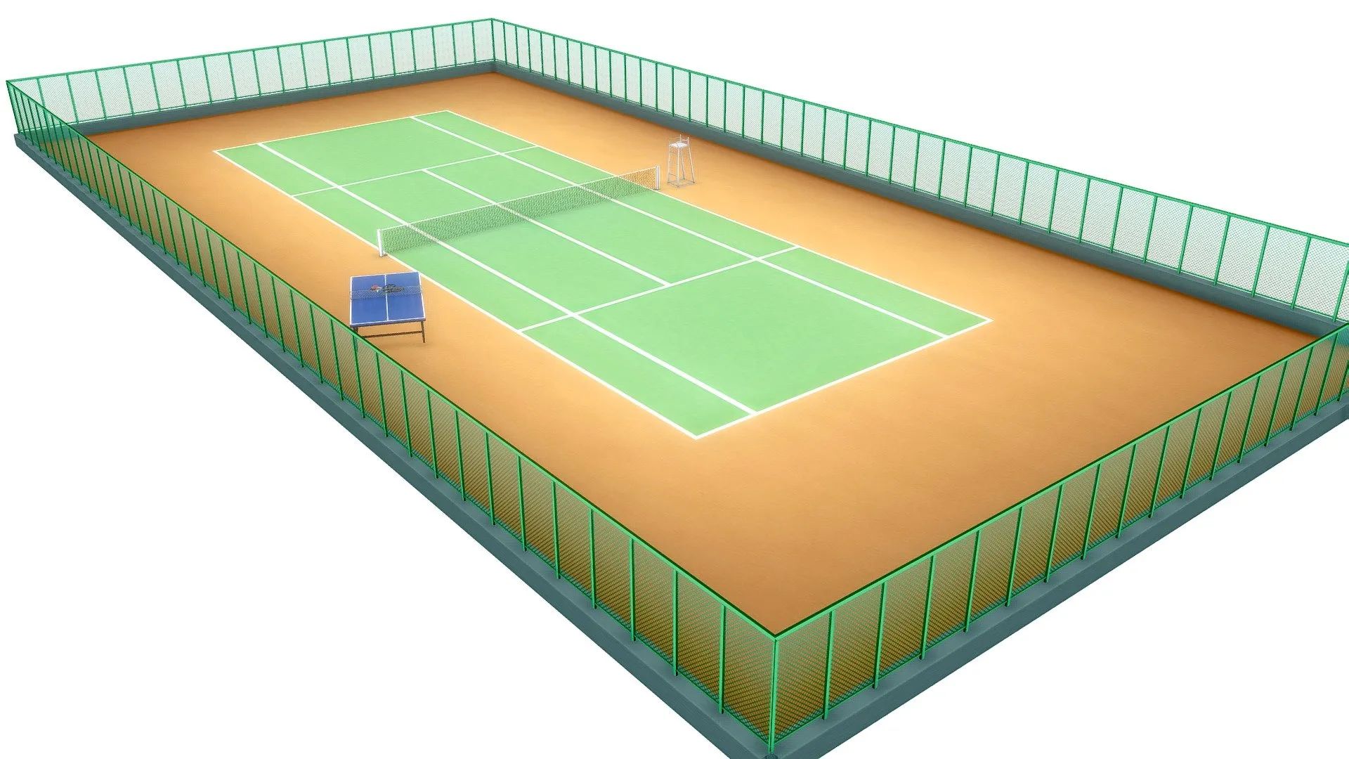 PBR Game 3D Models - Anime Tennis Court