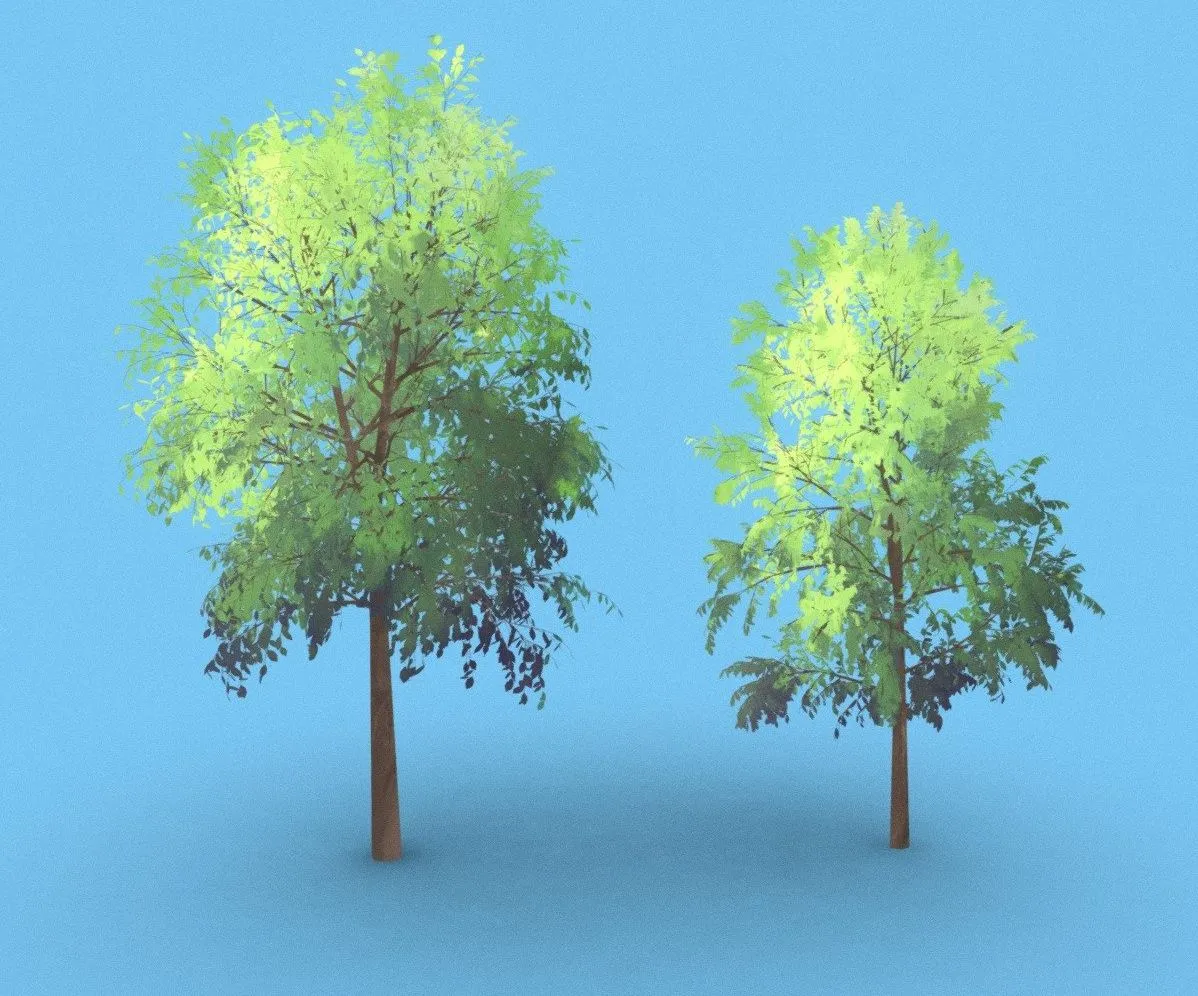 PBR Game 3D Models - Anime Trees 3