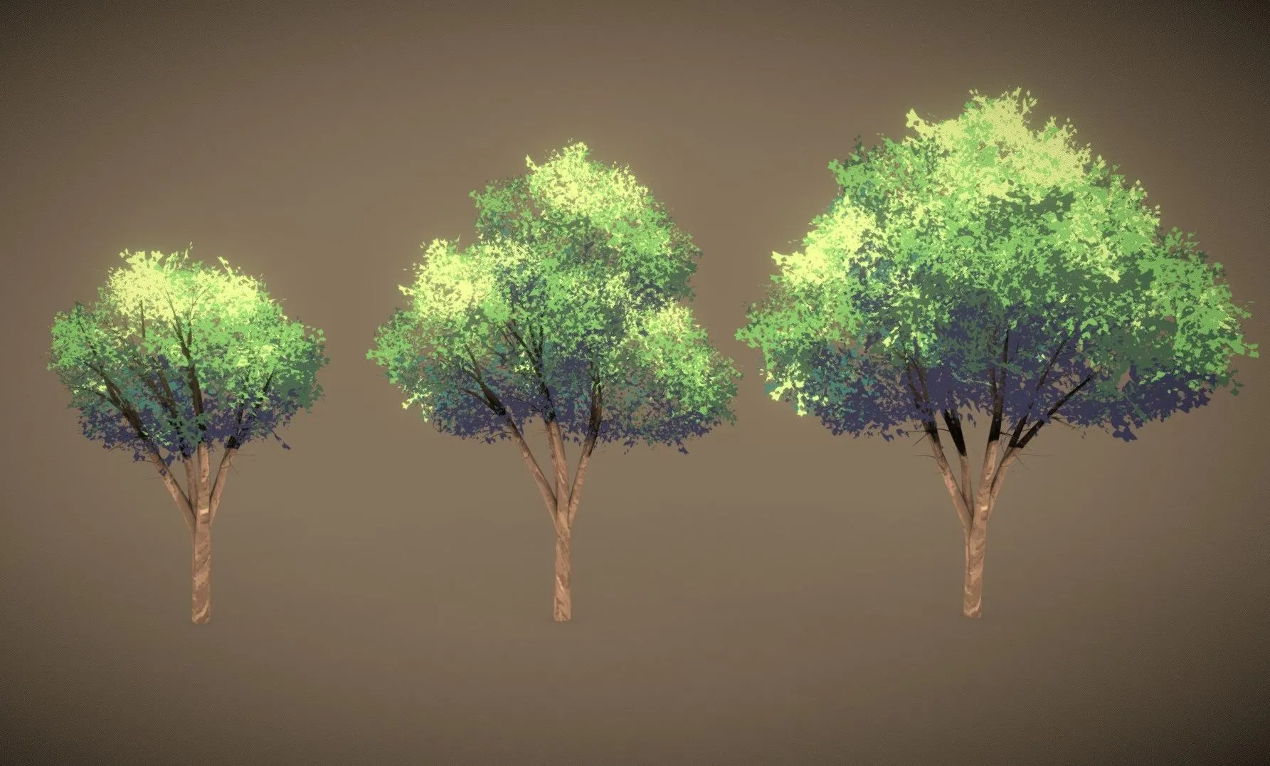 PBR Game 3D Models - Anime Trees