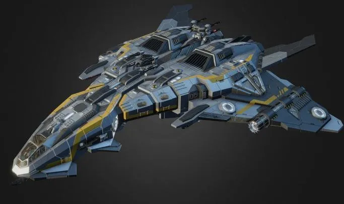 PBR Game 3D Models - Anka   Lowpoly Animated Gunship