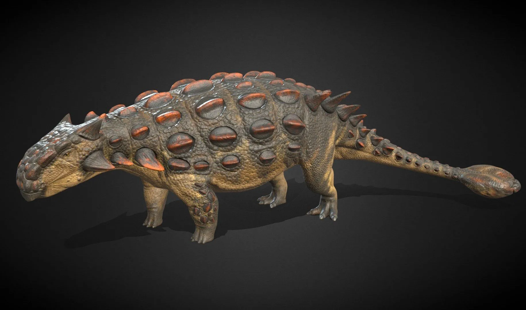 PBR Game 3D Models - Ankylosaurus Rig Asset