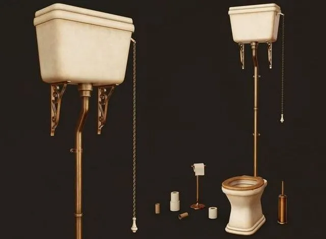 PBR Game 3D Models - Antique Toilet