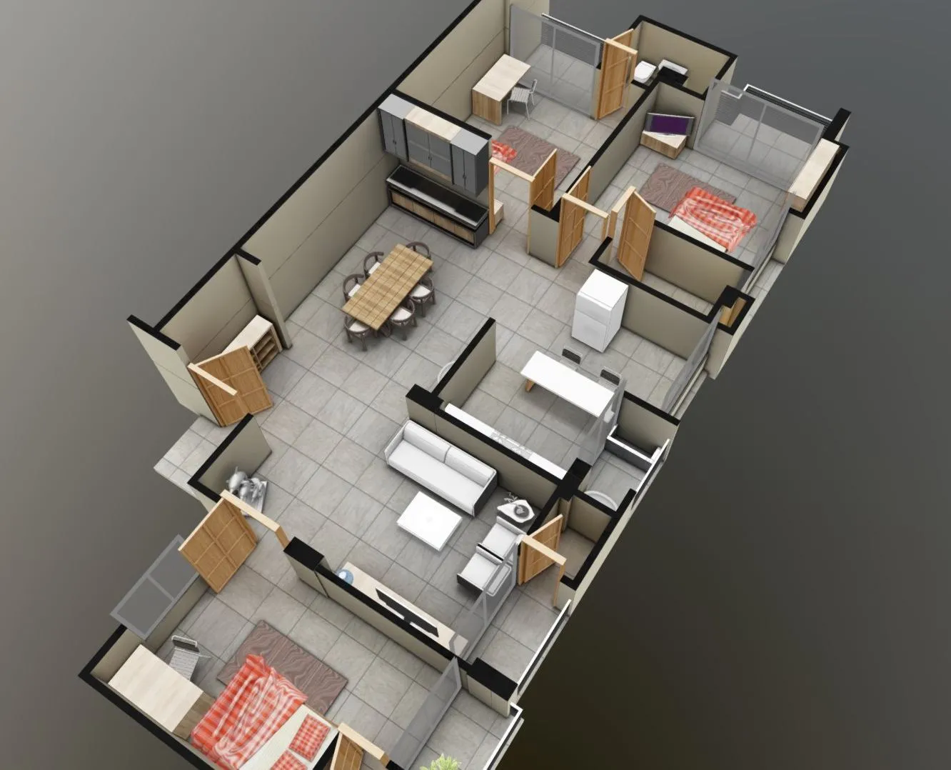 PBR Game 3D Models - Apartment Interior Model