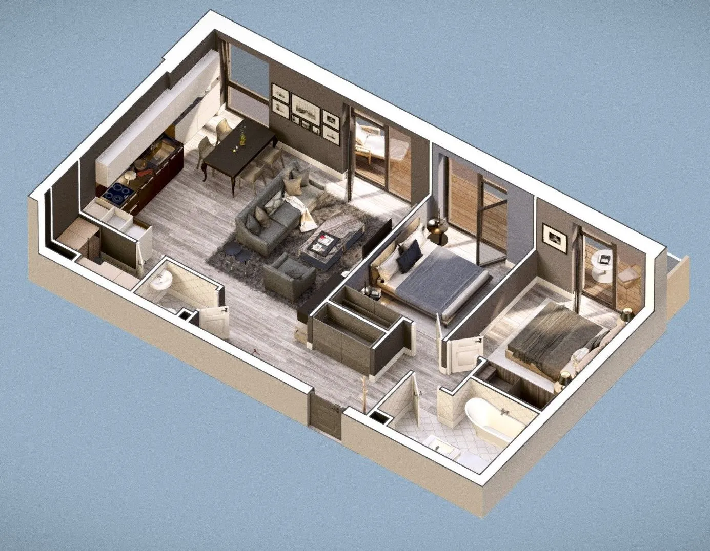 PBR Game 3D Models - Apartment Vr 3D Plan