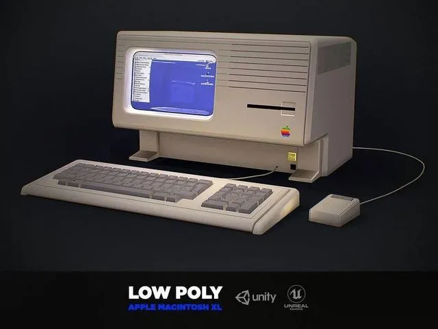 PBR Game 3D Models - Apple macintosh xl old computer