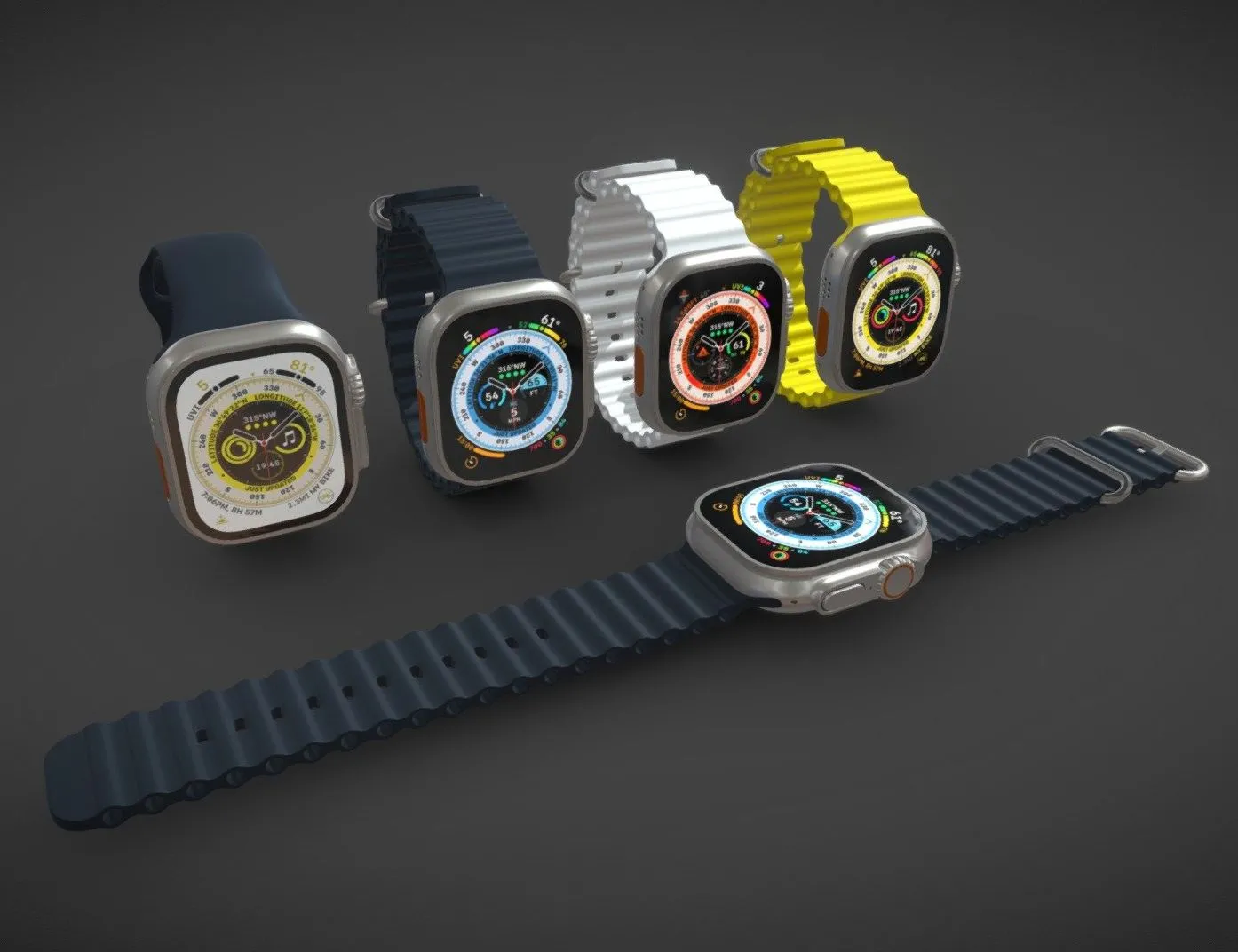 PBR Game 3D Models - Apple Watch Ultra All Colors