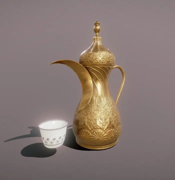 PBR Game 3D Models - Arabian Coffee Pot