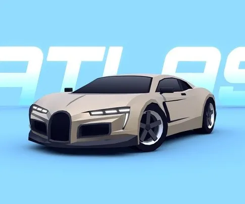 PBR Game 3D Models - ARCADE Atlas Hypercar