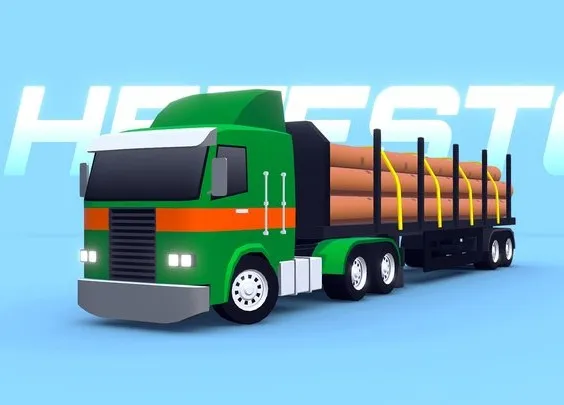 PBR Game 3D Models - ARCADE Hefesto Truck Wood Cargo