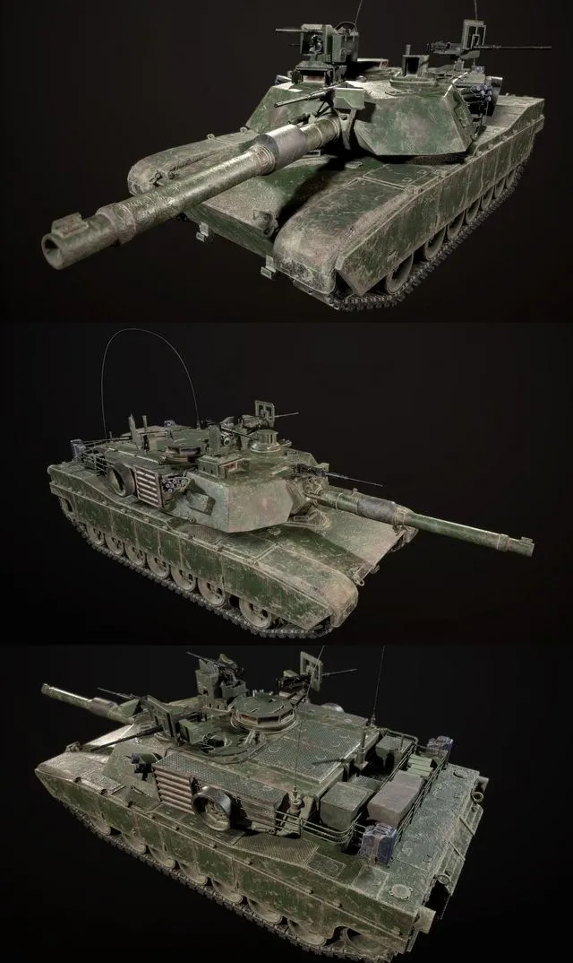 PBR Game 3D Models - AS - M1A2 Abrams Main Battle Tank k1gV6