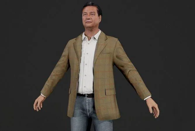 PBR Game 3D Models - Asian boss businessman