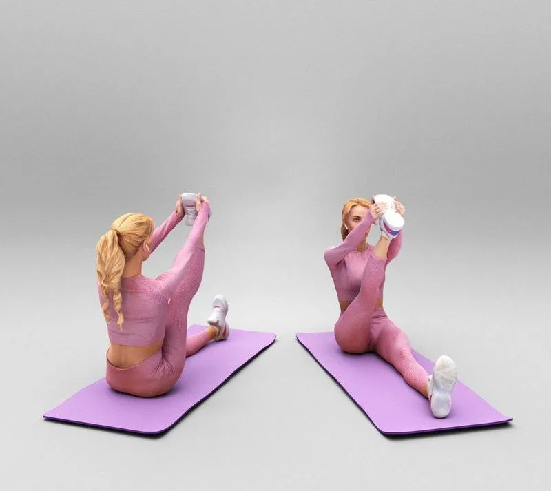 PBR Game 3D Models - Athletic young woman stretching 392