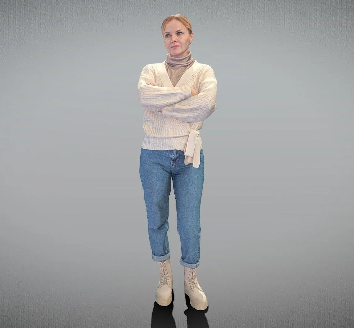 PBR Game 3D Models - Attractive Woman In Knitted Sweater 370