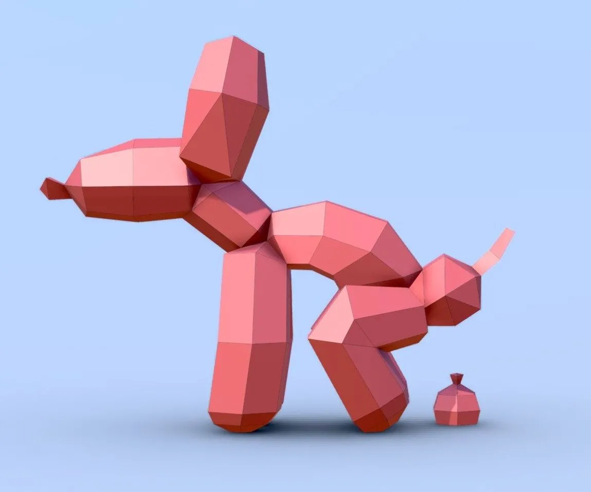 PBR Game 3D Models - Baloon Dog