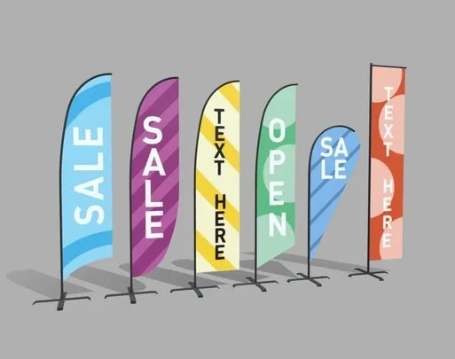 PBR Game 3D Models - Banner Commercial Flags