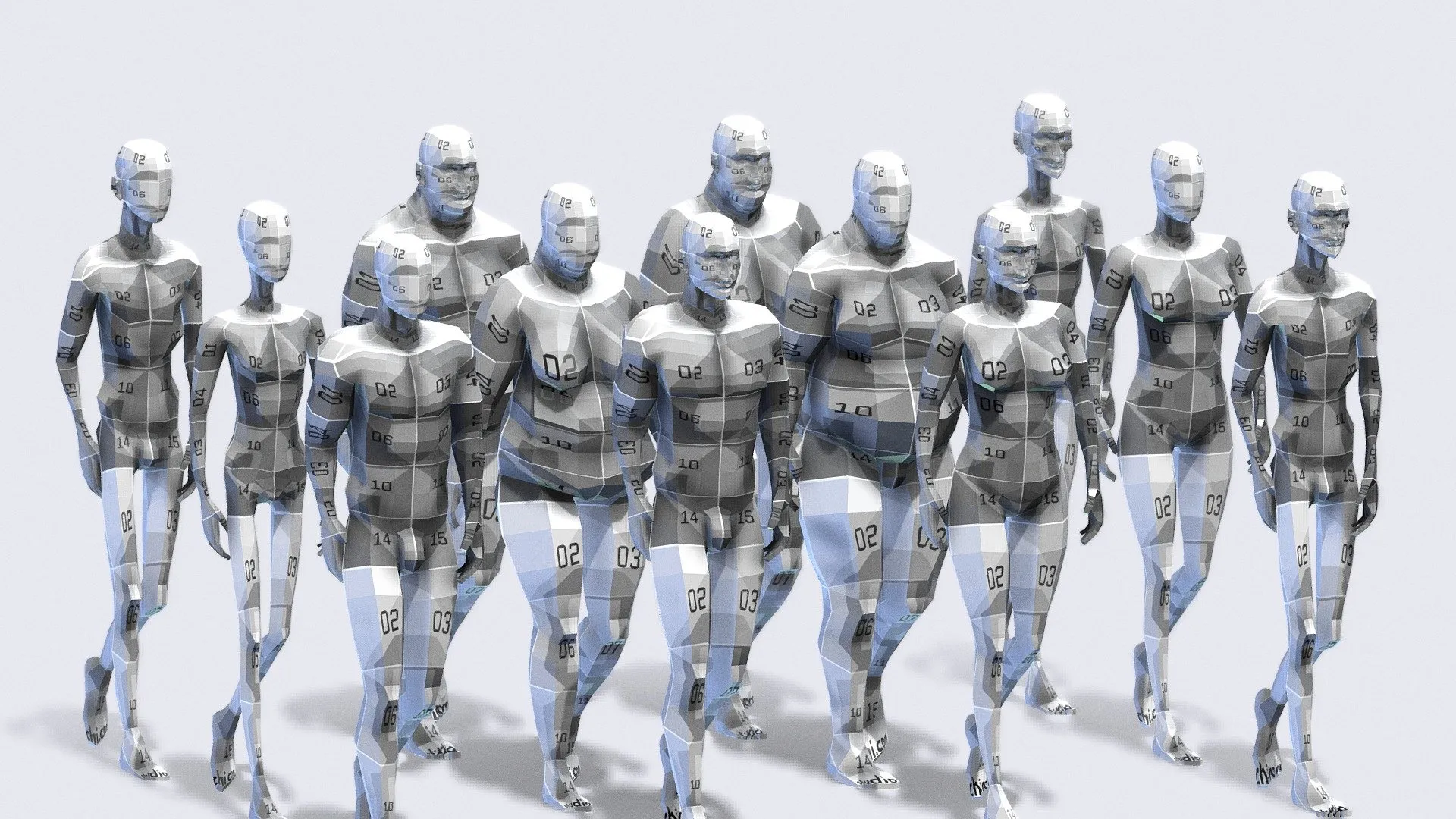 PBR Game 3D Models – Base Meshes X12 Full Pack