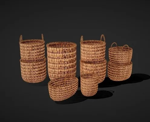 PBR Game 3D Models - Basket Pack   9 In 1