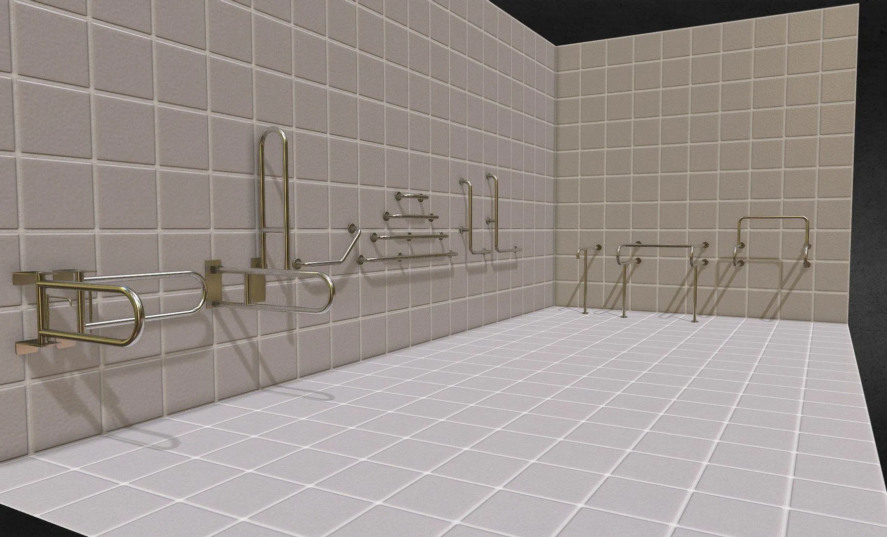 PBR Game 3D Models - Bathroom Safety Accessories Pack 01