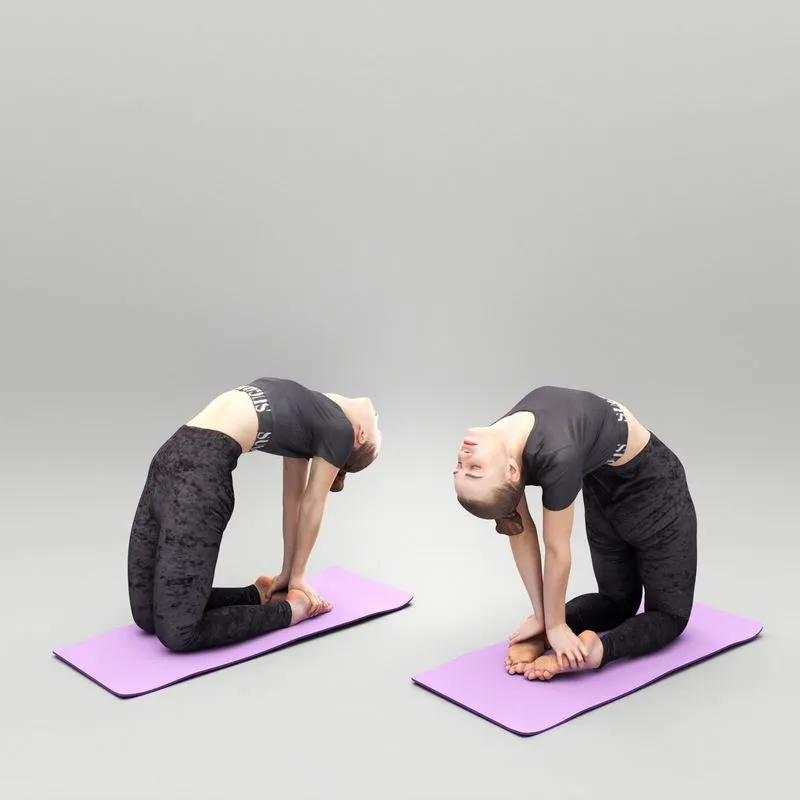 PBR Game 3D Models - Beautiful woman practicing yoga 418