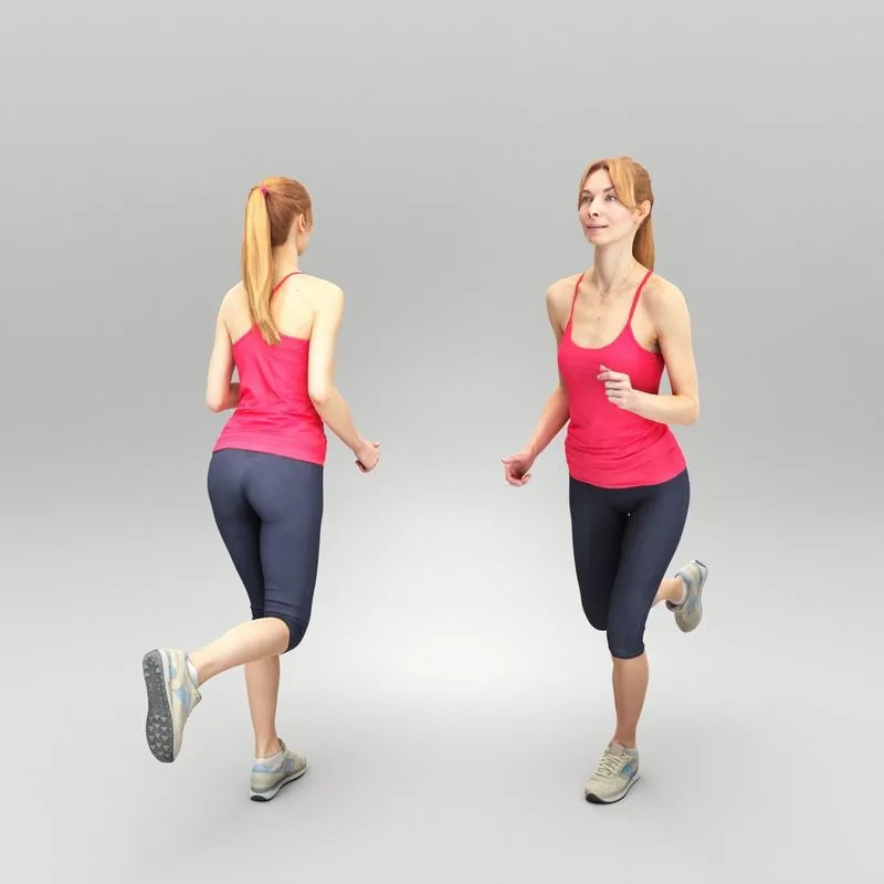 PBR Game 3D Models - Beautiful woman running 459