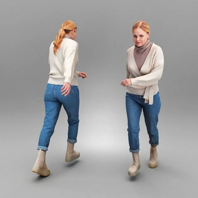 PBR Game 3D Models - Beautiful woman walking 337