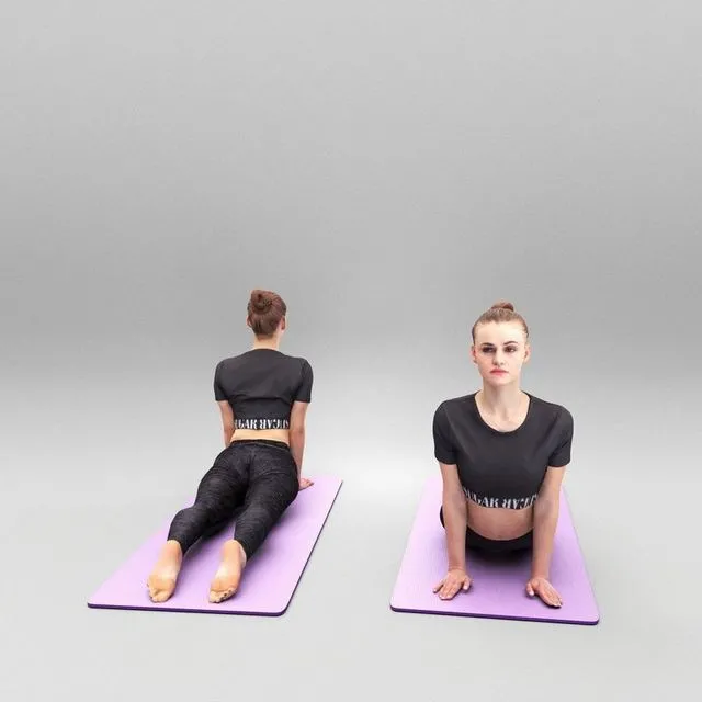 PBR Game 3D Models - Beautiful young woman stretching 453