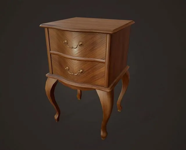 PBR Game 3D Models - Bedside Table