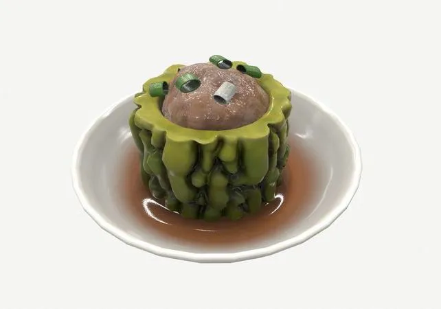 PBR Game 3D Models - Bitter gourd stuffed meat