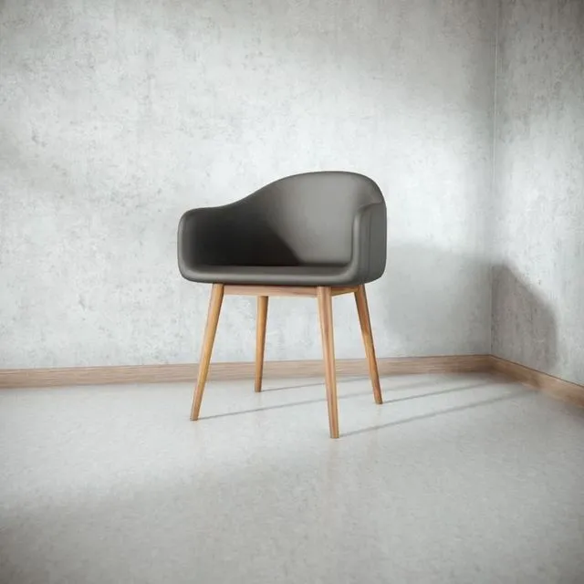 PBR Game 3D Models - Black Leather Loft Chair