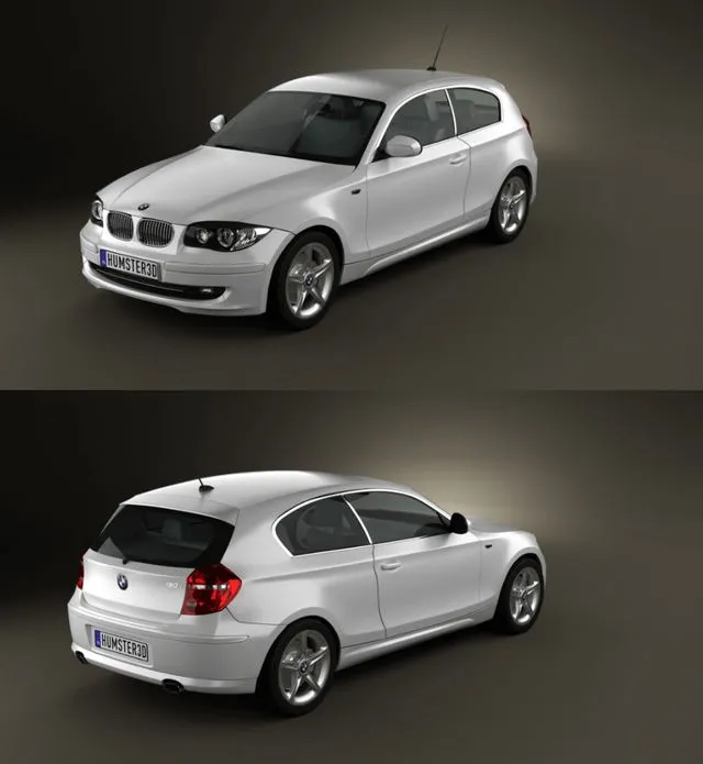 PBR Game 3D Models - BMW 1 Series 3-door 2009