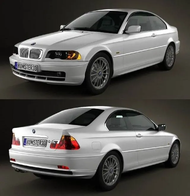 PBR Game 3D Models - BMW 3 Series coupe (E46) 2004