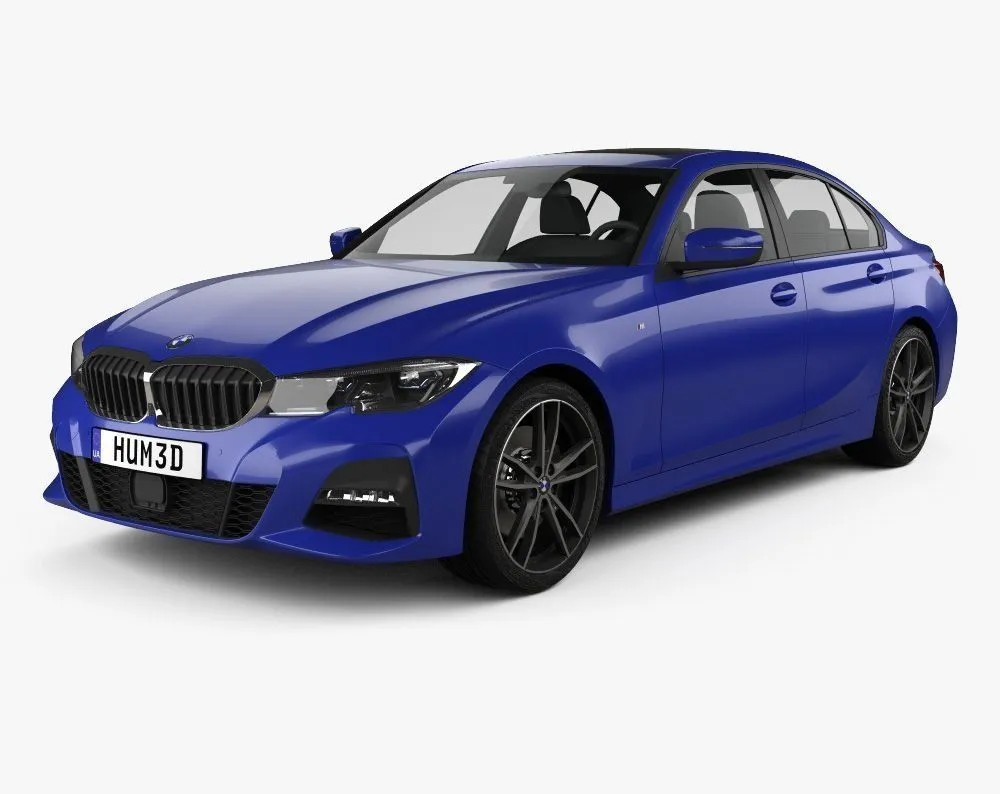 PBR Game 3D Models - BMW 3 Series M-Sport sedan with HQ interior 2019
