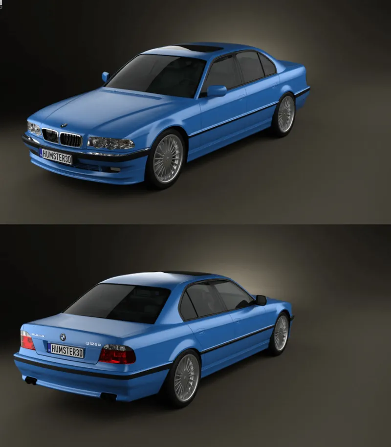 PBR Game 3D Models - BMW 7-series Alpina 1999