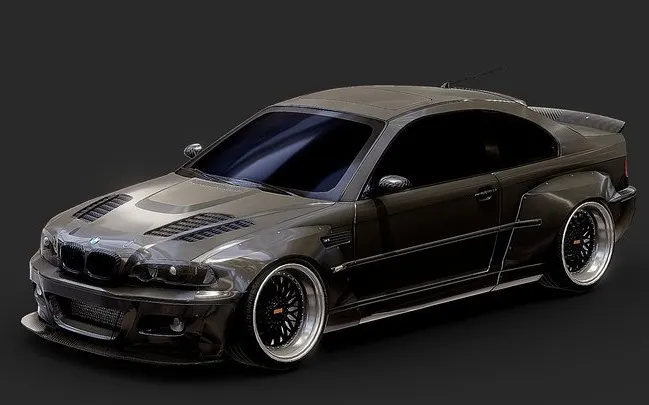 PBR Game 3D Models - BMW M3 E46 Pandem