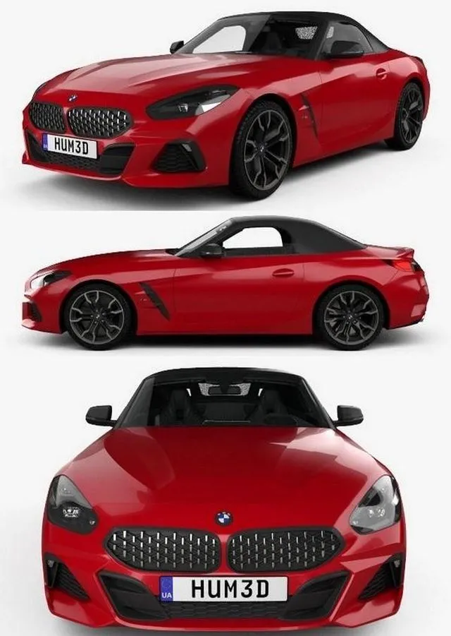 PBR Game 3D Models - BMW Z4 M40i First Edition roadster with HQ interior 2019
