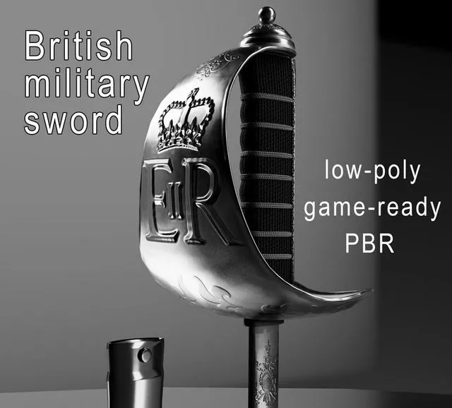 PBR Game 3D Models - British military sword