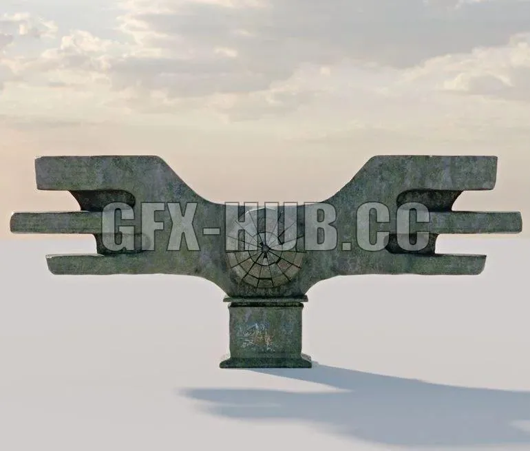 PBR Game 3D Models - Brutalist Monument 3