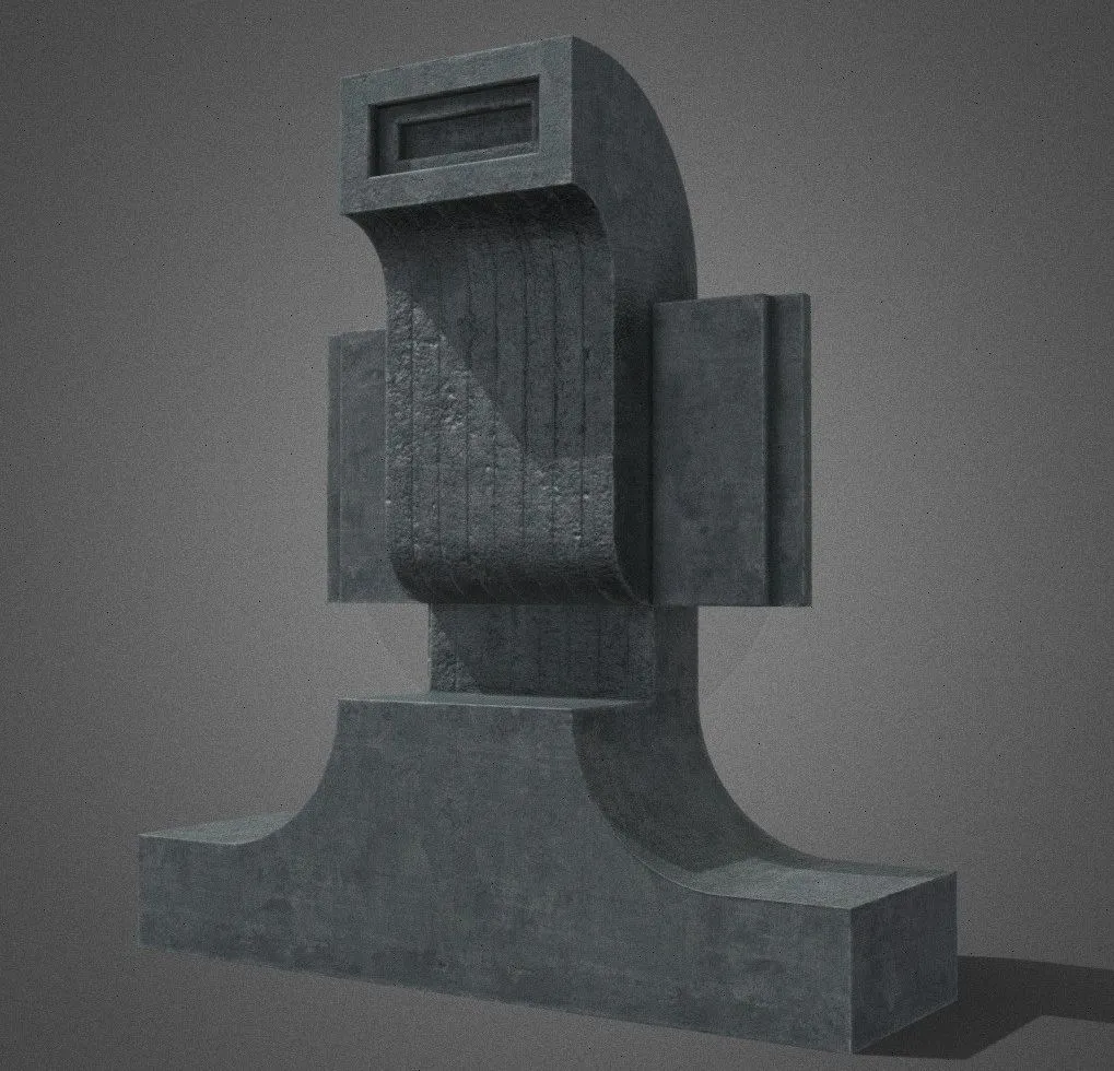 PBR Game 3D Models - Brutalist Sculpture
