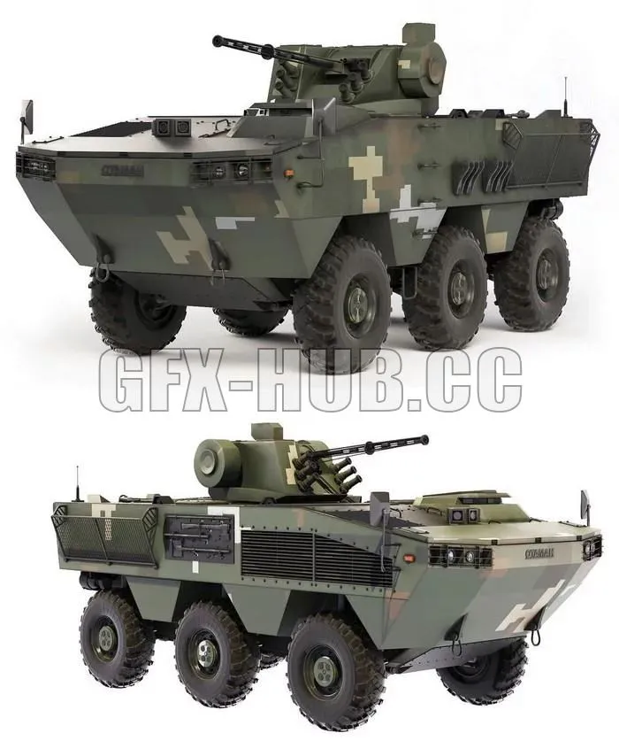 PBR Game 3D Models - BTR Otaman-3