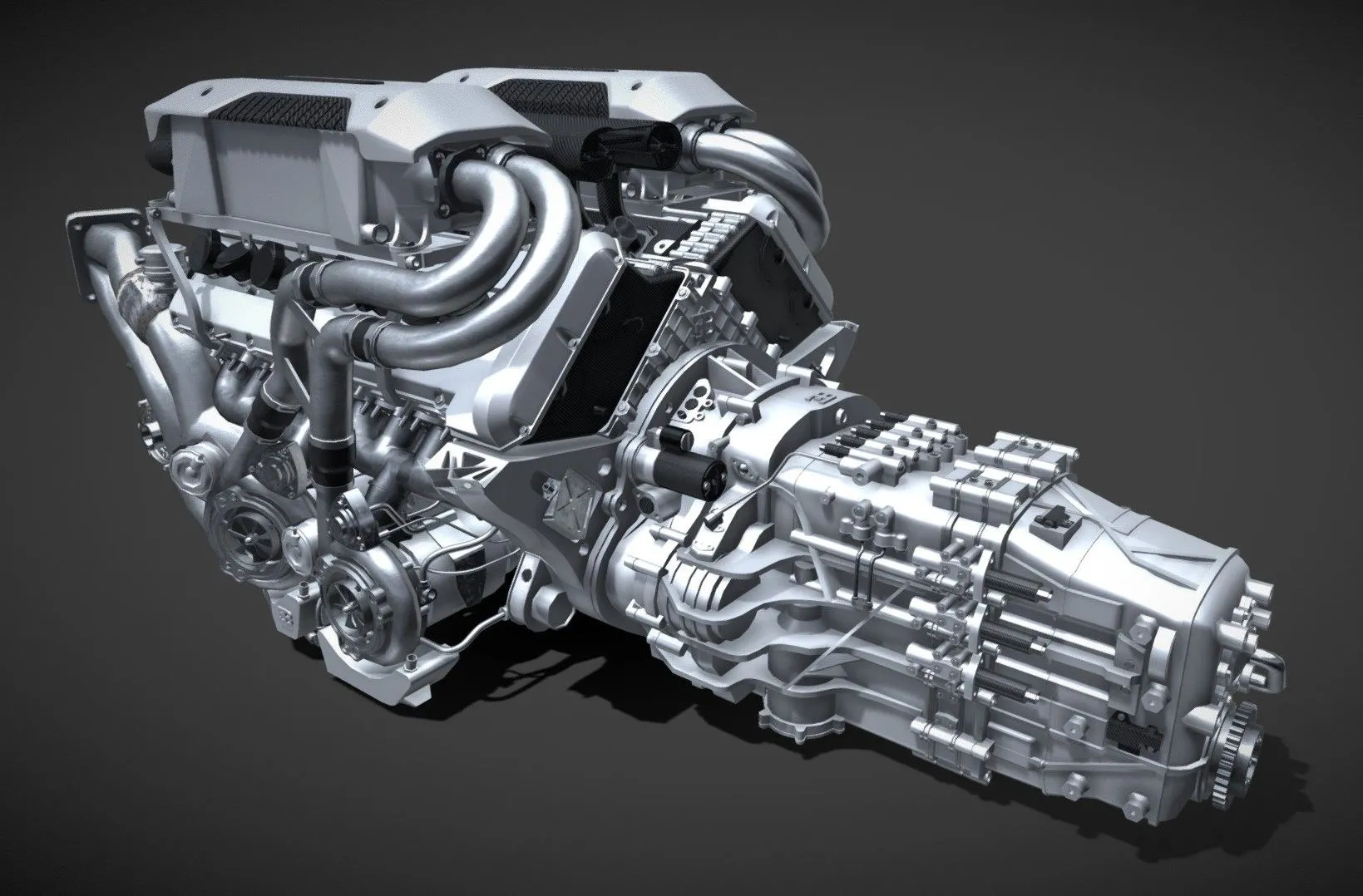 PBR Game 3D Models - Bugatti Chiron W16 Engine